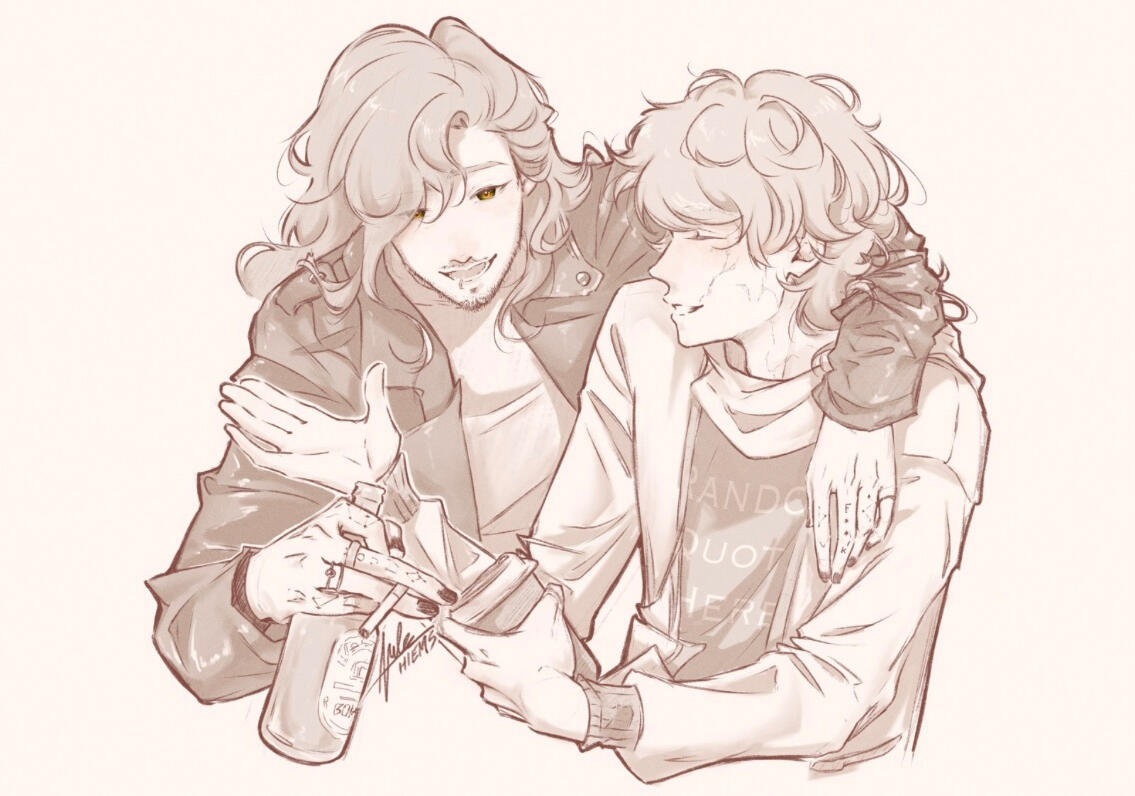 Rez &amp; Vin (refined sketch)